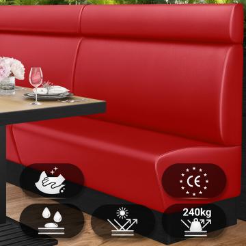 DENVER | Gastrobank | B:H 140 x 128 cm | Rot | Glatt | Leder