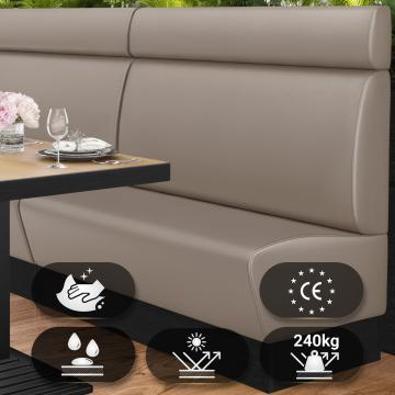 DENVER | Restaurang bås soffa | B:H 100 x 128 cm | Taupe | Smidig | Läder