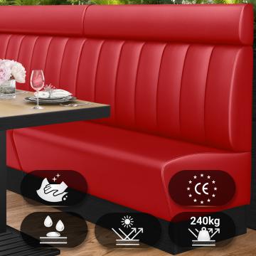 DENVER | Gastrobank | B:H 180 x 128 cm | Rot | Gestreift | Leder