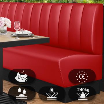 DENVER | Restaurang bås soffa | B:H 100 x 103 cm | Röd | Randig | Läder