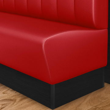 DENVER | Restaurant Booth | W:H 140 x 103 cm | Red | Striped | Leather
