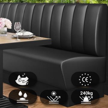 DENVER | Horeca Bank | B:H 160 x 103 cm | Zwart | Gestreept | Leer