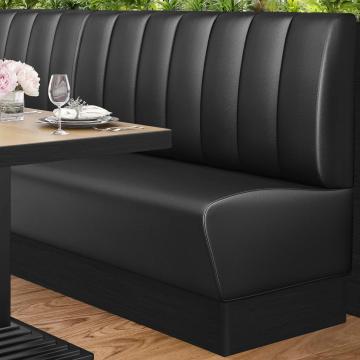 DENVER | Restaurant Booth | W:H 140 x 103 cm | Black | Striped | Leather