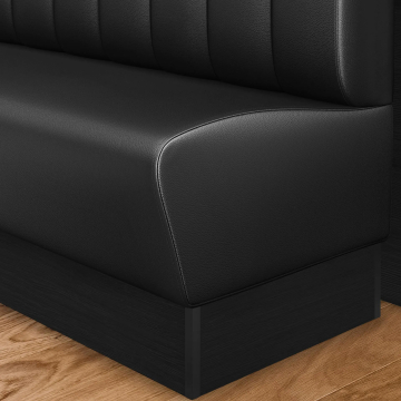 DENVER | Restaurant Booth | W:H 140 x 103 cm | Black | Striped | Leather