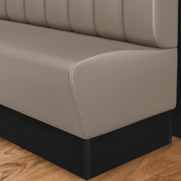DENVER | Restaurant Booth | W:H 140 x 103 cm | Taupe | Striped | Leather