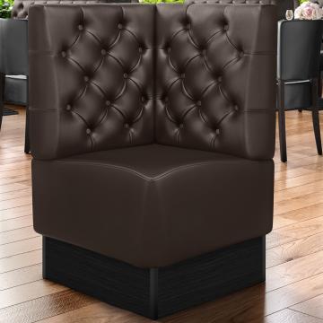 DENVER | Gastro hörnbänk | B:H 60 x 103 cm | Brun | Chesterfield | Läder