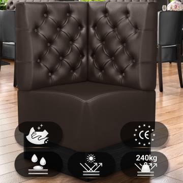 DENVER | Gastro Eckbank | B:H 64 x 103 cm | Braun | Chesterfield | Leder