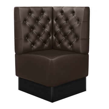 DENVER | Gastro Eckbank | B:H 64 x 103 cm | Braun | Chesterfield | Leder