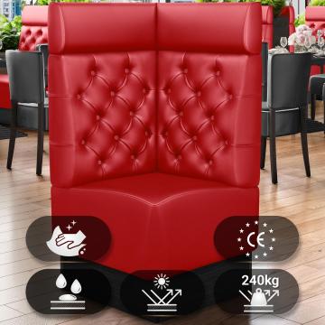 DENVER | Gastro Eckbank | B:H 64 x 128 cm | Rot | Chesterfield | Leder