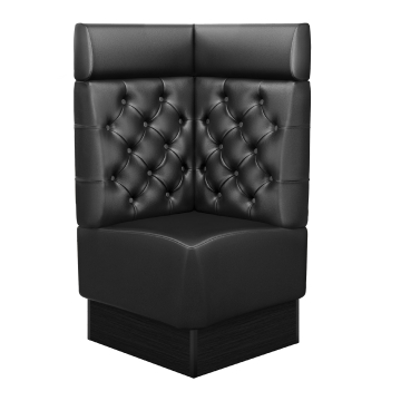 DENVER | Gastro Eckbank | B:H 64 x 128 cm | Schwarz | Chesterfield | Leder