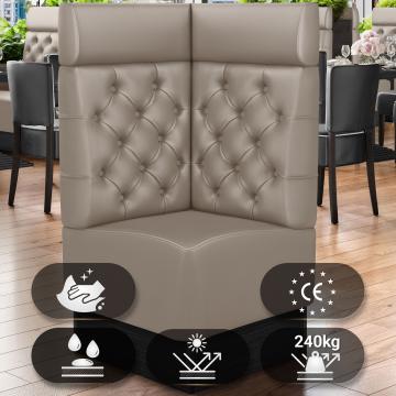 DENVER | Gastro Eckbank | B:H 64 x 128 cm | Taupe | Chesterfield | Leder