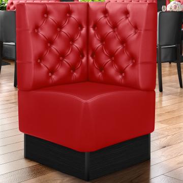 DENVER | Gastro hörnbänk | B:H 60 x 103 cm | Röd | Chesterfield | Läder