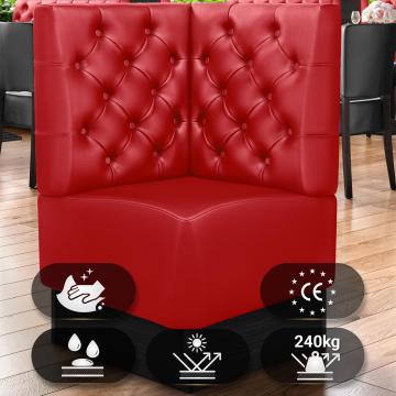 DENVER | Gastro Eckbank | B:H 64 x 103 cm | Rot | Chesterfield | Leder