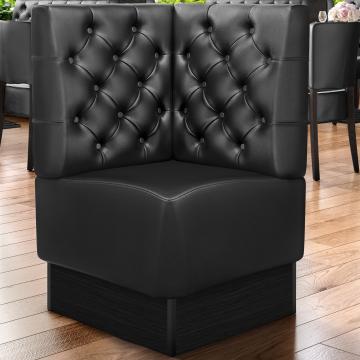 DENVER | Gastro hörnbänk | B:H 60 x 103 cm | Svart | Chesterfield | Läder