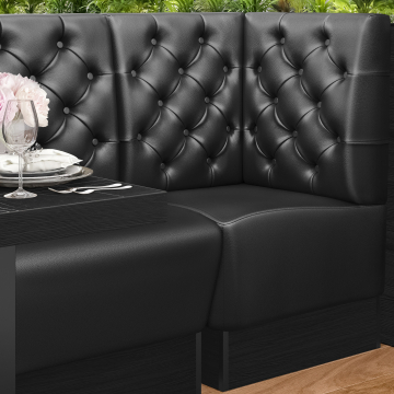 DENVER | Gastro hörnbänk | B:H 60 x 103 cm | Svart | Chesterfield | Läder