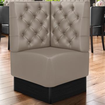 DENVER | Gastro hörnbänk | B:H 60 x 103 cm | Taupe | Chesterfield | Läder