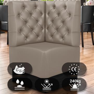 DENVER | Gastro Eckbank | B:H 64 x 103 cm | Taupe | Chesterfield | Leder