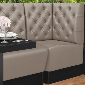 DENVER | Gastro hörnbänk | B:H 60 x 103 cm | Taupe | Chesterfield | Läder