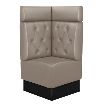 DENVER | Hörnsoffa till restaurang | B:H 64 x 128 cm | Taupe | Chesterfield romb | Läder