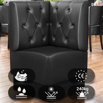 DENVER | Horeca Hoekbank | B:H 64 x 103 cm | Zwart | Chesterfield Rhombus | Leer