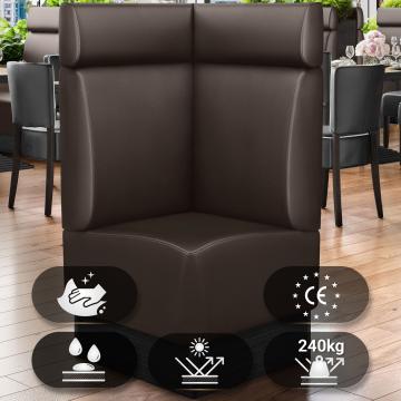 DENVER | Gastro Eckbank | B:H 64 x 128 cm | Braun | Glatt | Leder