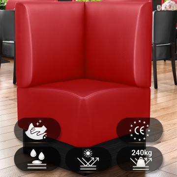DENVER | Gastro Eckbank | B:H 64 x 103 cm | Rot | Glatt | Leder