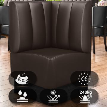 DENVER | Gastro Eckbank | B:H 64 x 103 cm | Braun | Gestreift | Leder