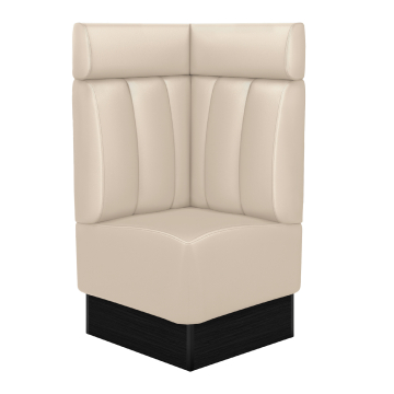 DENVER | Gastro Eckbank | B:H 64 x 128 cm | Creme | Gestreift | Leder