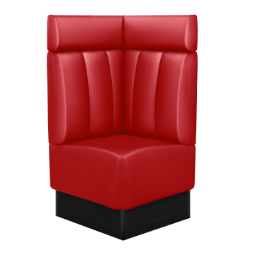 DENVER | Gastro Eckbank | B:H 64 x 128 cm | Rot | Gestreift | Leder