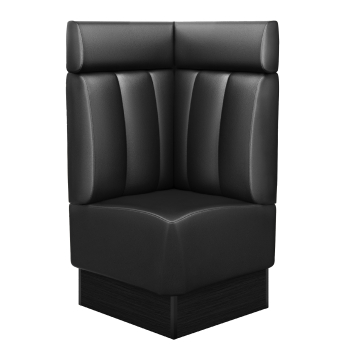 DENVER | Gastro Eckbank | B:H 64 x 128 cm | Schwarz | Gestreift | Leder