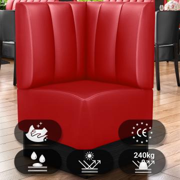 DENVER | Gastro Eckbank | B:H 64 x 103 cm | Rot | Gestreift | Leder