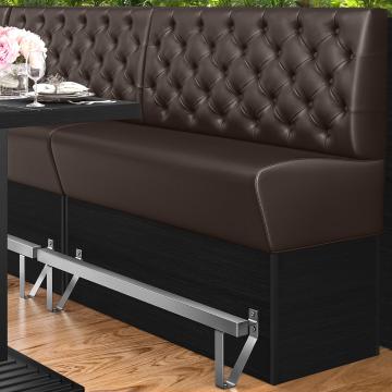 DENVER | Hög restaurangsoffa | B:H 100 x 133 cm | Brun | Chesterfield | Läder