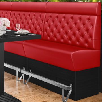 DENVER | Hög restaurangsoffa | B:H 100 x 158 cm | Röd | Chesterfield | Läder