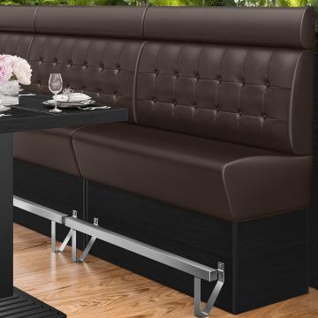 DENVER | Gastro Hochbank | B:H 160 x 158 cm | Braun | Chesterfield Button | Leder