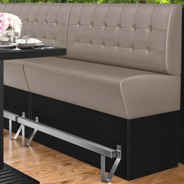 DENVER | Gastro Hochbank | B:H 140 x 133 cm | Taupe | Chesterfield Button | Leder