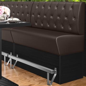 DENVER | Gastro Hochbank | B:H 100 x 133 cm | Braun | Chesterfield Raute | Leder