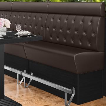 DENVER | Gastro Hochbank | B:H 160 x 158 cm | Braun | Chesterfield Raute | Leder