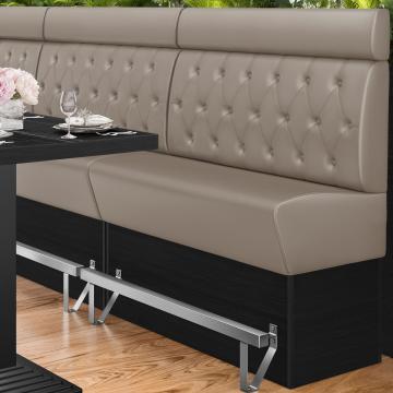 DENVER | Gastro Hochbank | B:H 100 x 158 cm | Taupe | Chesterfield Raute | Leder