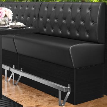 DENVER | Gastro Hochbank | B:H 140 x 133 cm | Schwarz | Chesterfield Raute | Leder