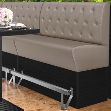 DENVER | Hög restaurangsoffa | B:H 100 x 133 cm | Taupe | Chesterfield romb | Läder