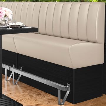 DENVER | Hög restaurangsoffa | B:H 100 x 133 cm | Krämfärgad | Randig | Läder