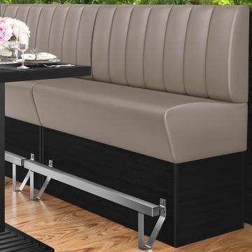 DENVER | Gastro Hochbank | B:H 120 x 133 cm | Taupe | Gestreift | Leder
