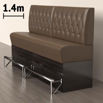 DENVER | Panchina del ristorante | L:H 140 x 133 cm | Marrone | Rombo Chesterfield | Pelle