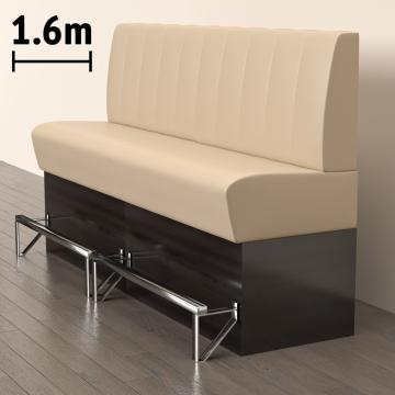 DENVER | Counter Height Banquette Bench | W:H 160 x 133 cm | Cream | Striped | Leather