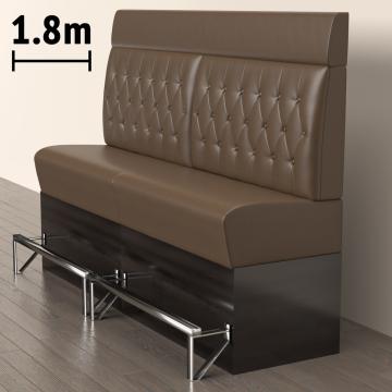 DENVER | Gastro Hochbank | B:H 180 x 158 cm | Braun | Chesterfield Raute | Leder