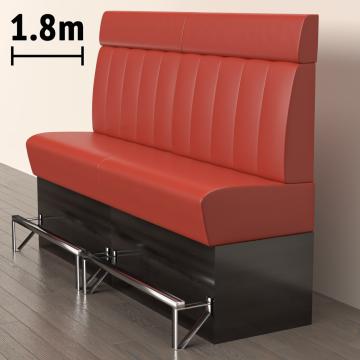 DENVER | Gastro Hochbank | B:H 180 x 158 cm | Rot | Gestreift | Leder