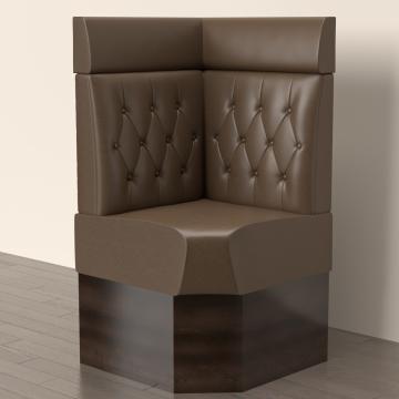 DENVER | Gastro Eckbank | B:H 60 x 158 cm | Braun | Chesterfield Raute | Leder