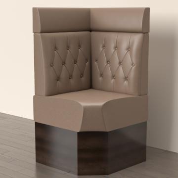 DENVER | Gastro Eckbank | B:H 60 x 158 cm | Taupe | Chesterfield Raute | Leder