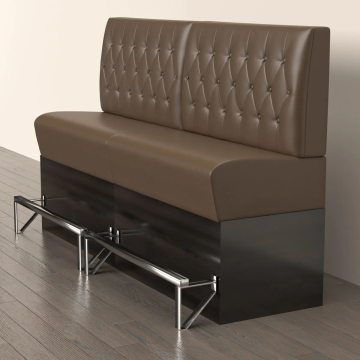 DENVER | Panchina del ristorante | L:H 140 x 133 cm | Marrone | Rombo Chesterfield | Pelle