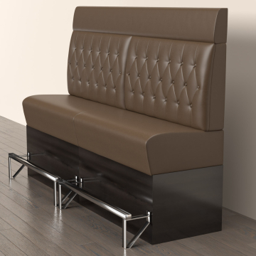 DENVER | Gastro Hochbank | B:H 200 x 158 cm | Braun | Chesterfield Raute | Leder